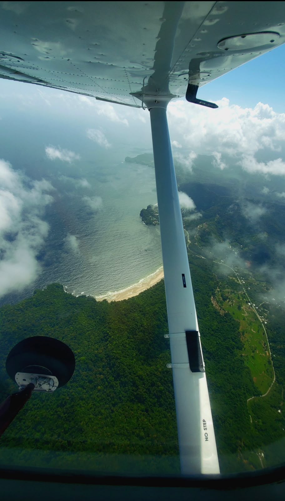 Aerial view over Trinidad & Tobago from the Cessna 172