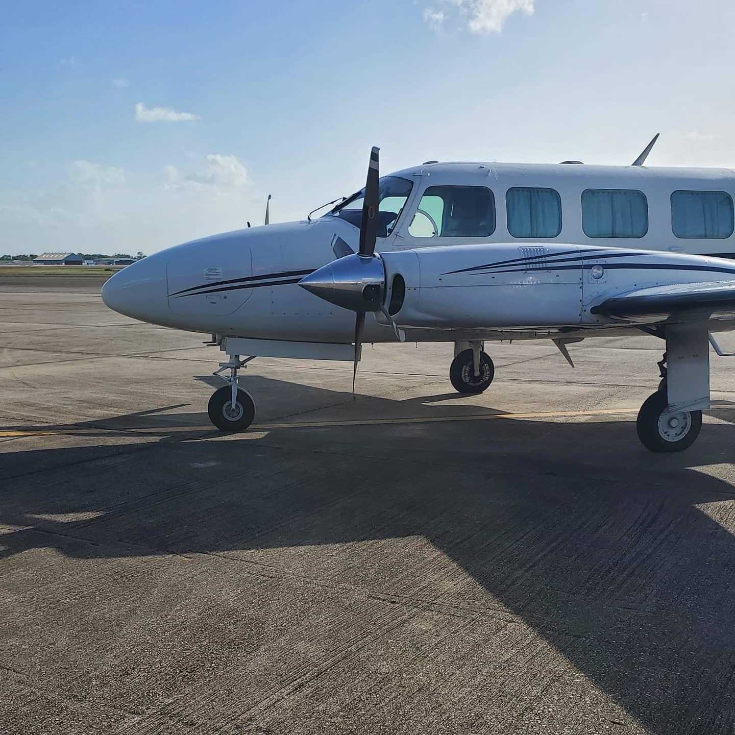 Piper PA-31 Navajo on the ramp in passenger configuration